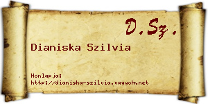 Dianiska Szilvia névjegykártya